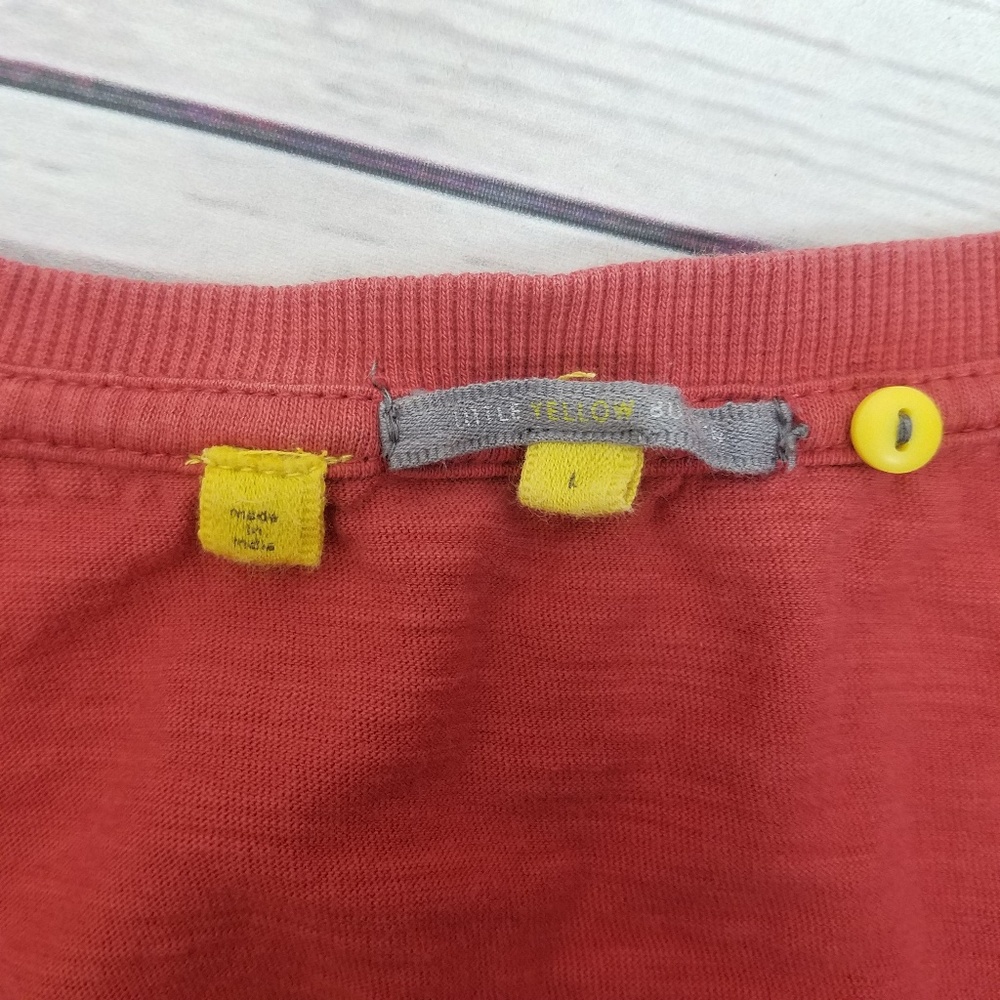 Anthropologie Little Yellow Button Farrier tee - Picture 2 of 7